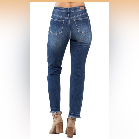 Judy Blue High Waist Release Hem Slim Cut Jeans Blue 88704 15/32 - Picture 5 of 7